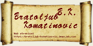 Bratoljub Komatinović vizit kartica